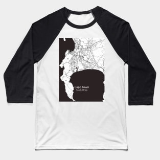 Cape Town South Africa City Map Baseball T-Shirt